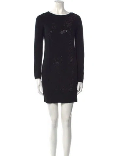 Pre-owned Faith Connexion Bateau Neckline Mini Dress In Blue