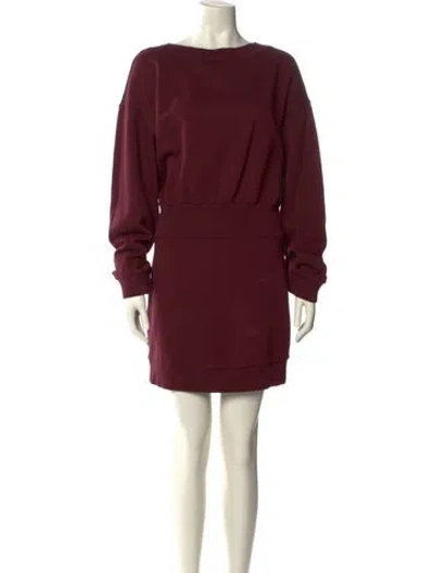 Pre-owned Faith Connexion Bateau Neckline Mini Dress In Burgundy
