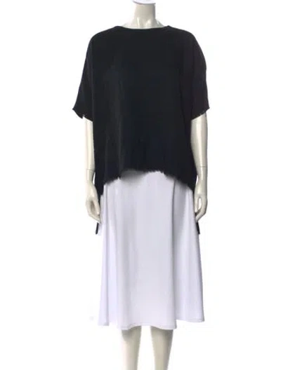 Pre-owned Faith Connexion Bateau Neckline Short Sleeve Top In Black