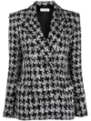 Faith Connexion Bouclé Houndstooth-pattern Blazer In Black