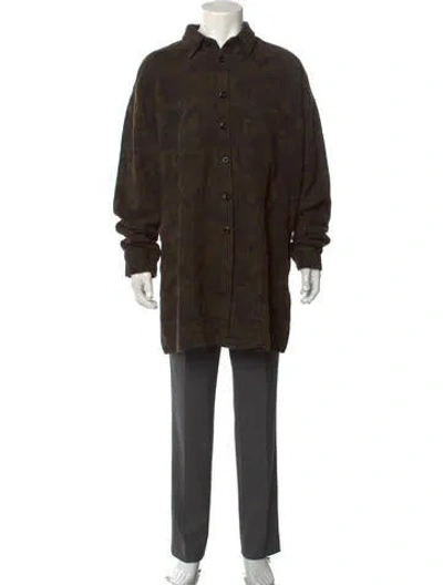 Pre-owned Faith Connexion Camouflage Print Long Sleeve Shirt In Green