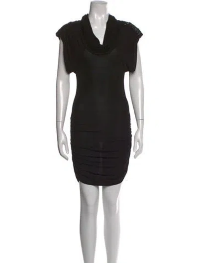 Pre-owned Faith Connexion Cowl Neck Mini Dress In Black