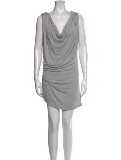 Pre-owned Faith Connexion Cowl Neck Mini Dress In Grey