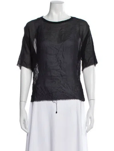 Pre-owned Faith Connexion Crew Neck Short Sleeve Top In Black