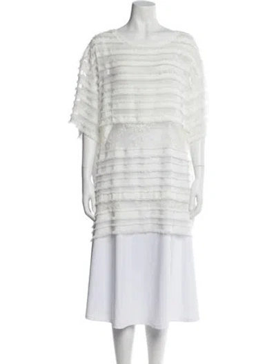 Pre-owned Faith Connexion Crew Neck Short Sleeve Top In White