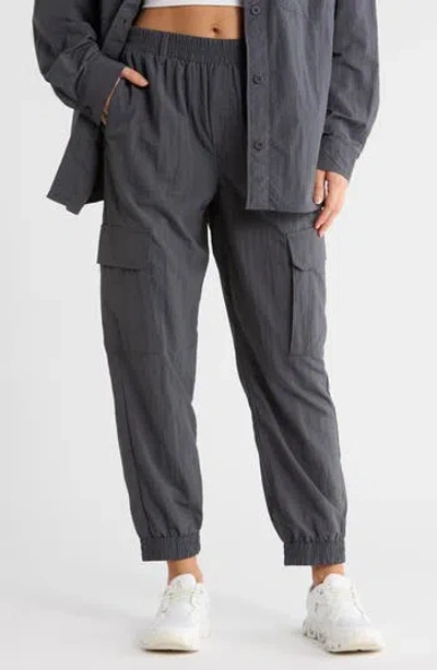 Faith Connexion Crinkle Textured Cargo Joggers In Blue