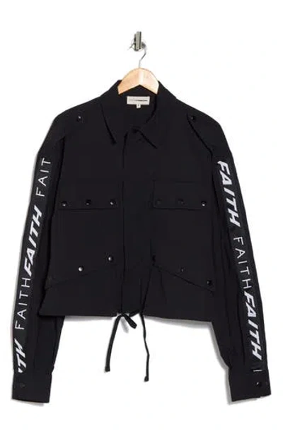 Faith Connexion Cropped Parka In Black