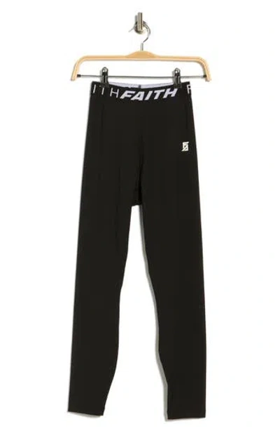 Faith Connexion Exposed Waistband Full Length Leggings In Black
