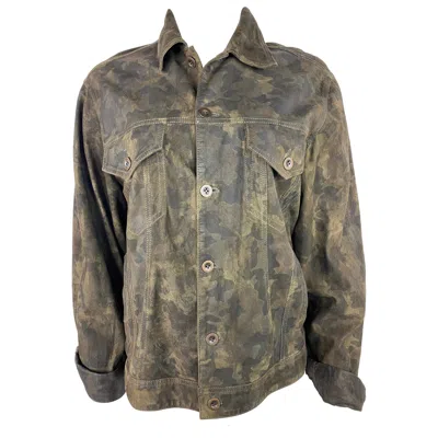 Pre-owned Faith Connexion Faith Connextion Green Camouflage Jacket, Size Medium