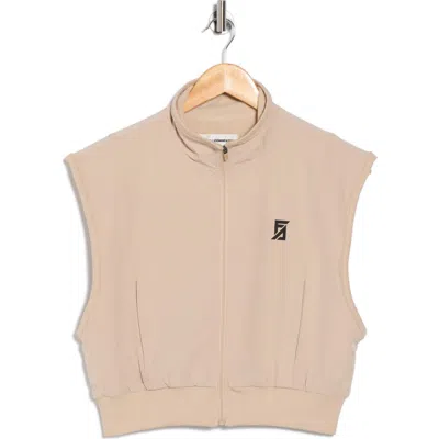 Faith Connexion Full Zip Vest In Brown