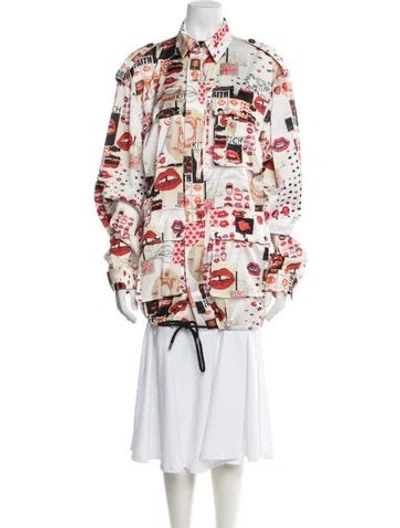 Pre-owned Faith Connexion Graphic Print Coat In Red