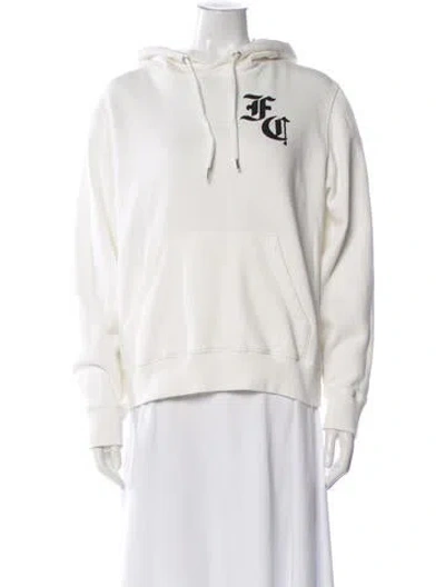 Pre-owned Faith Connexion Graphic Print Crew Neck Hoodie In White