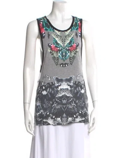 Pre-owned Faith Connexion Graphic Print Crew Neck Top In Gray