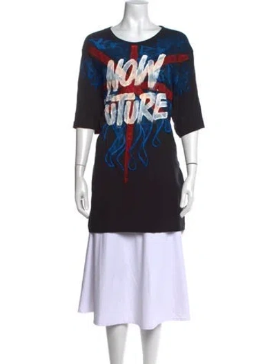 Pre-owned Faith Connexion Graphic Print Crew Neck T-shirt In Black