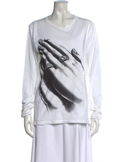 Pre-owned Faith Connexion Graphic Print Crew Neck T-shirt In White
