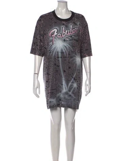 Pre-owned Faith Connexion Graphic Print Mini Dress In Multi