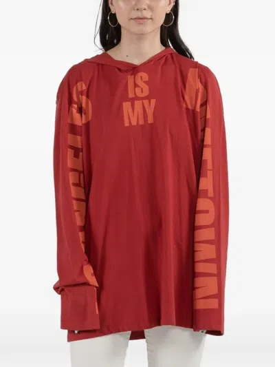 Faith Connexion Hooded Long-sleeve Hoodie In Red