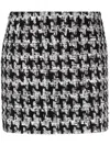 Faith Connexion Houndstooth-pattern Knitted Miniskirt In Schwarz