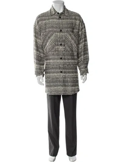 Pre-owned Faith Connexion Houndstooth Print Poncho In Black