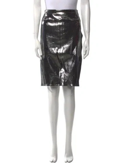 Pre-owned Faith Connexion Leather Knee-length Skirt In Gold