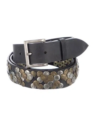 Pre-owned Faith Connexion Leather Studded Accents Belt In Black