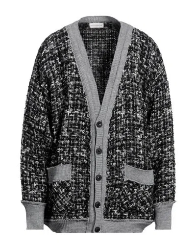 Faith Connexion Man Cardigan Black Size M Wool, Synthetic Fibers, Cotton, Viscose, Metallic Polyeste