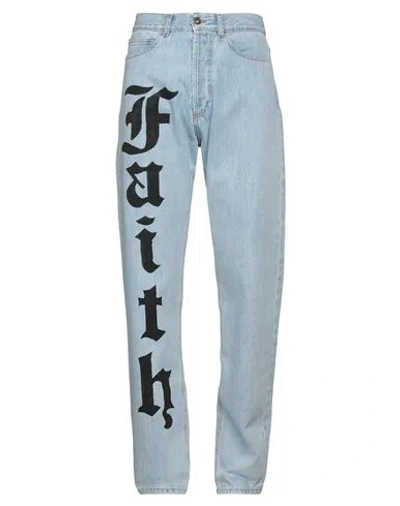 Faith Connexion Man Jeans Blue Size L Cotton In Gray
