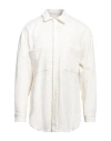 Faith Connexion Man Shirt White Size L Cotton, Viscose, Polyamide, Linen, Metallic Polyester