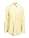 Faith Connexion Man Shirt Yellow Size L Cotton, Viscose, Polyamide, Linen, Metallic Polyester In Yellow