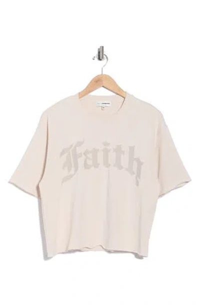 Faith Connexion Meet & Greet Short Sleeve French Terry Sweatshirt In Neutral