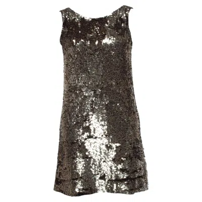 Pre-owned Faith Connexion , Mini Sequinned Dress In Gold In Black