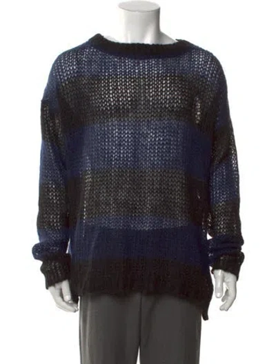 Pre-owned Faith Connexion Mohair Striped Pullover In Blue