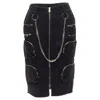 FAITH CONNEXION NTMB DENIM PUNK CHAIN MULTI POCKETS SKIRT