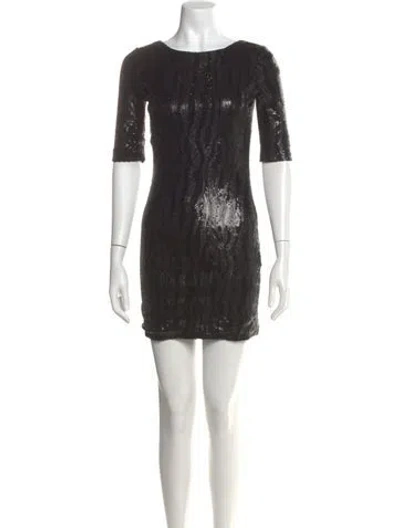 Pre-owned Faith Connexion Nylon Mini Dress In Black