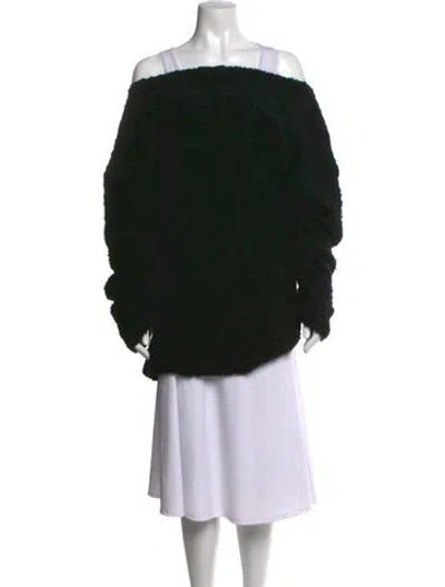 Pre-owned Faith Connexion Off-the-shoulder Sweater In Black