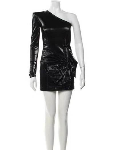 Pre-owned Faith Connexion One-shoulder Mini Dress In Black