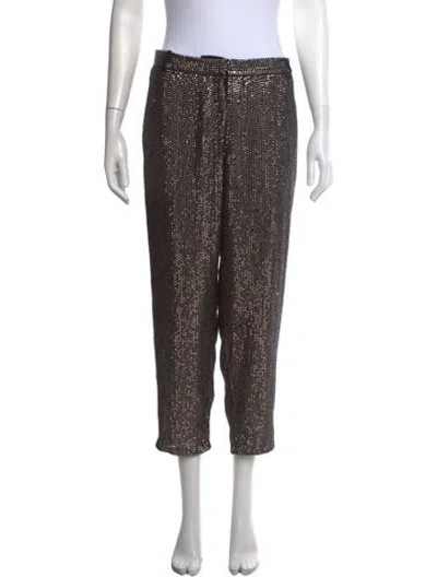 Pre-owned Faith Connexion Patterned Straight Leg Pants In Silver