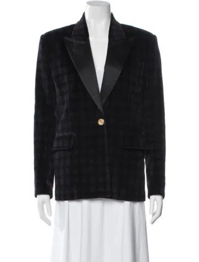 Pre-owned Faith Connexion Plaid Print Blazer In Black