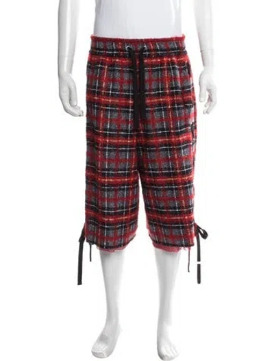 Pre-owned Faith Connexion Plaid Print Shorts In Red
