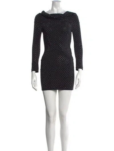 Pre-owned Faith Connexion Polka Dot Print Mini Dress In Black