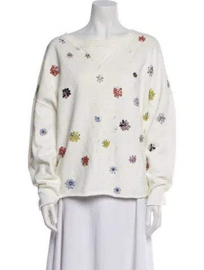 Pre-owned Faith Connexion Printed Crew Neck Sweater In Neutral