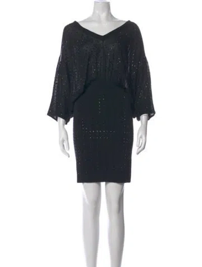 Pre-owned Faith Connexion Printed Mini Dress In Black