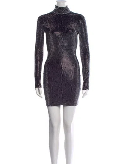 Pre-owned Faith Connexion Printed Mini Dress In Black/metallic