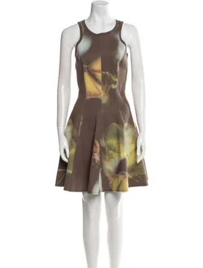 Pre-owned Faith Connexion Printed Mini Dress In Brown