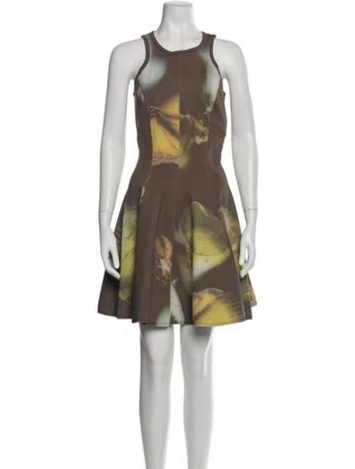 Pre-owned Faith Connexion Printed Mini Dress In Brown