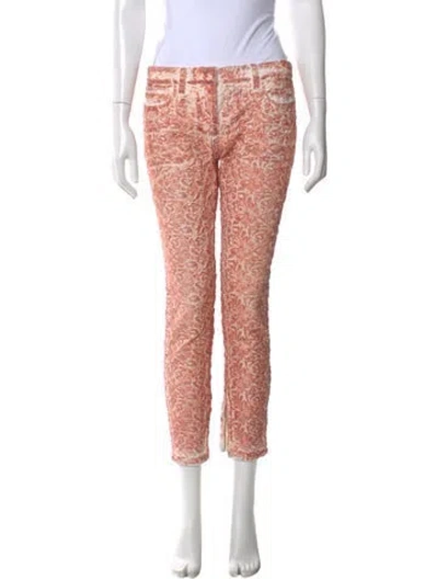 Pre-owned Faith Connexion Printed Skinny Leg Pants In Pink