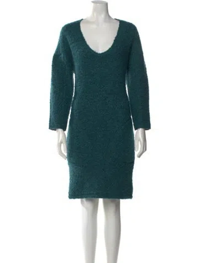 Pre-owned Faith Connexion Scoop Neck Knee-length Dress In Green