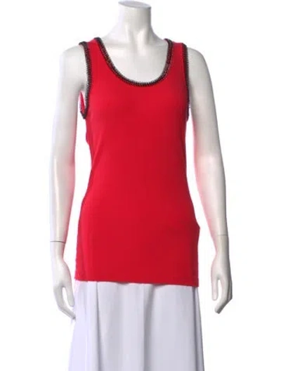 Pre-owned Faith Connexion Scoop Neck Sleeveless Top In Red