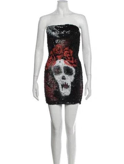 Pre-owned Faith Connexion Sequin Mini Dress In Black