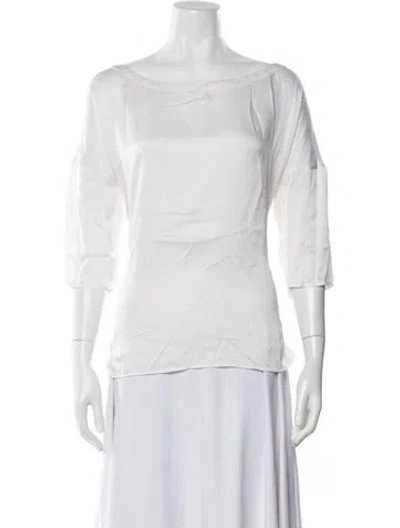 Pre-owned Faith Connexion Silk Bateau Neckline Top In White